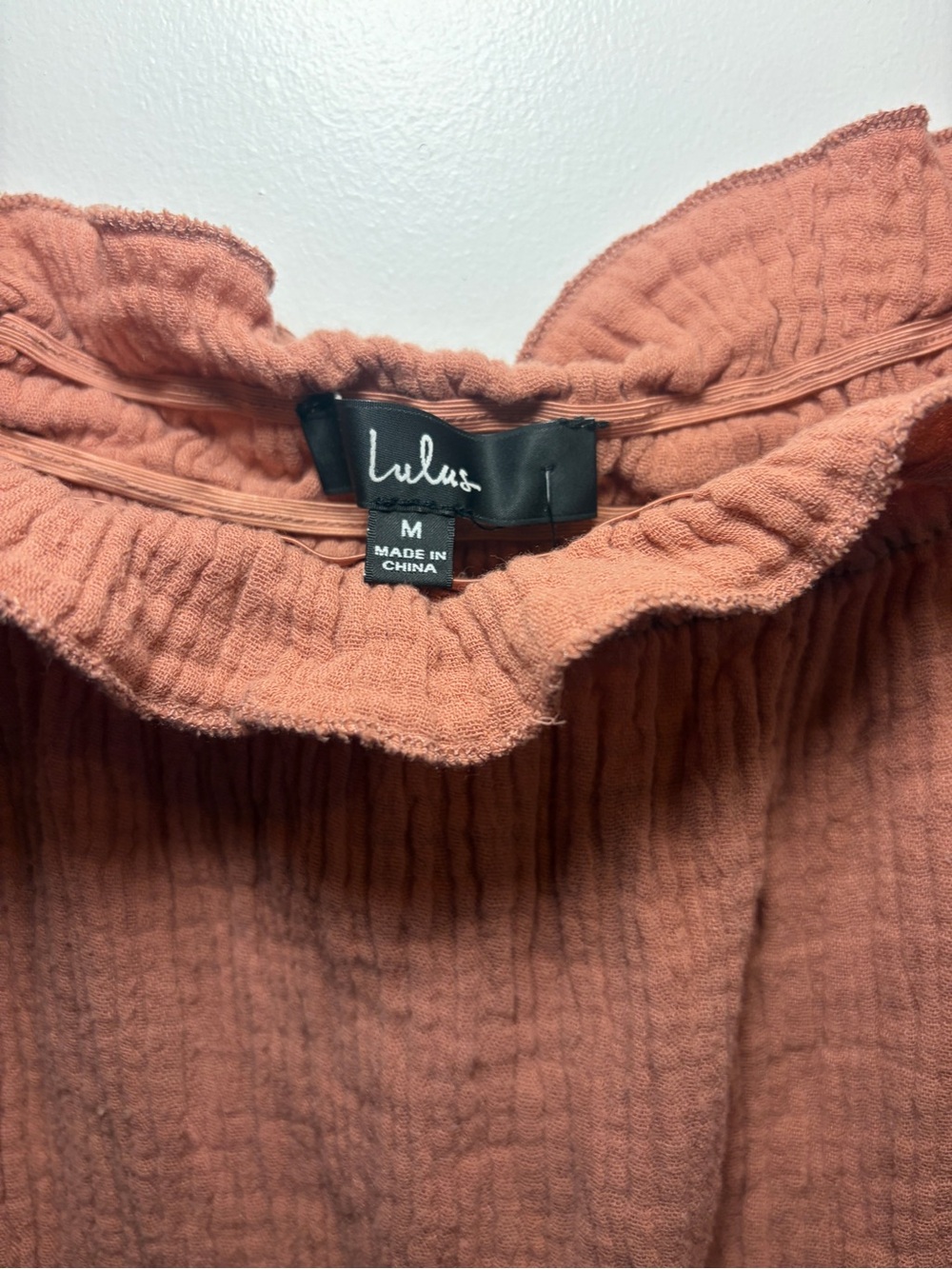 Lulu’s | Mauve Off-Shoulder Casual Gauzy Cotton Peasant Top - Summer Spring Fall - Picture 3 of 8